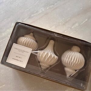 Christian Siriano White Ivory Holiday Ornament Set